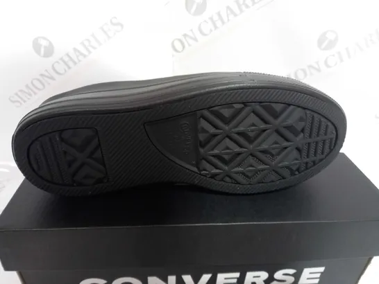 BOXED PAIR OF CONVERSE CATS MOVE HI IN BLACK/SMOK GREY SIZE 4.5