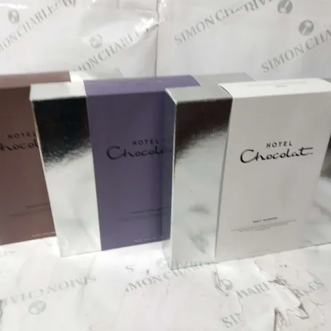THREE ASSORTED HOTEL CHOCOLAT SELECTION BOXES TO INCLUDE; MOST WANTED(591G), SERIOUS DARK FIX(430G) AND EVERYTHING(489G)