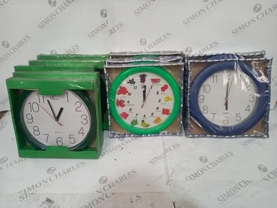 BOX OF APPROX 10 ASSORTED QUARTZ CLOCKS