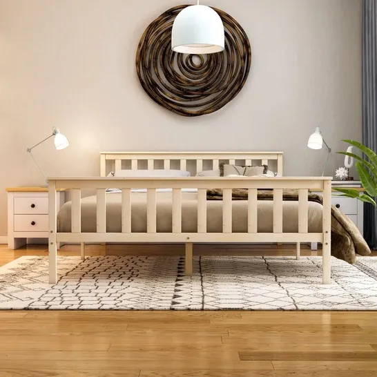 MILAN KINGSIZE WOODEN HIGH FOOT BED FRAME 