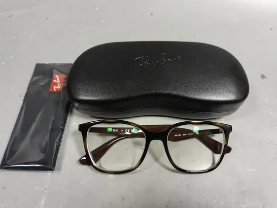 RAY BAN GLASSES WITH BROWN FRAMES IN CASE