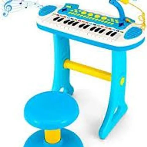 BOXED COSTWAY 31-KEY KIDS TOY PIANO KEYBOARD TOY TODDLER MUSICAL INSTRUMENT W/ MICROPHONE - BLUE