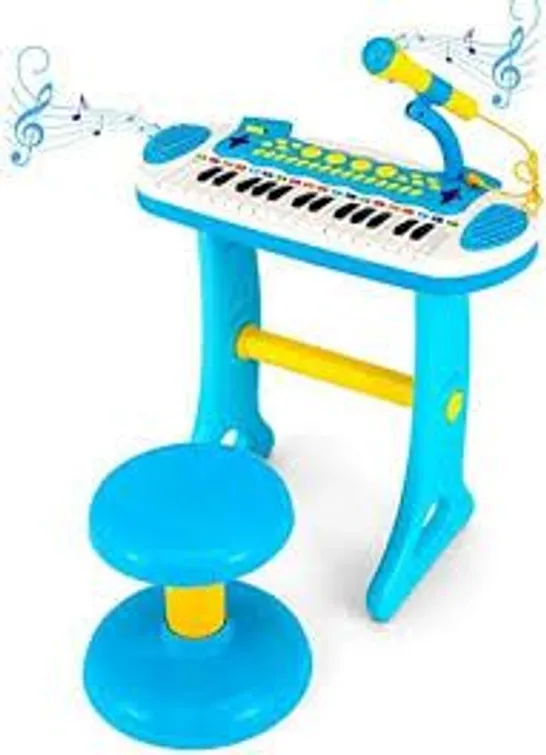 BOXED COSTWAY 31-KEY KIDS TOY PIANO KEYBOARD TOY TODDLER MUSICAL INSTRUMENT W/ MICROPHONE - BLUE