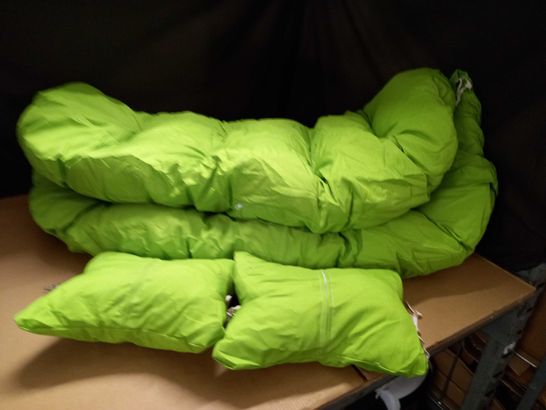 BRIGHT GREEN PADDED OUTDOOR SEATING CUSHIONS