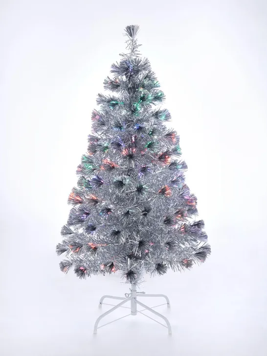 SILVER FIBRE OPTIC TREE 4FT - COLLECTION ONLY