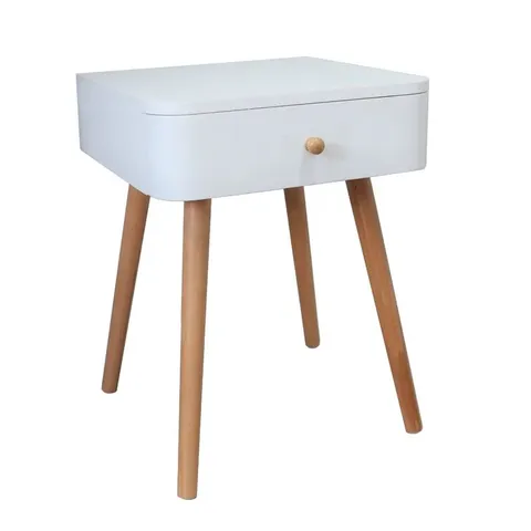 BOXED BERGENIA SOLID WOOD BEDSIDE TABLE 