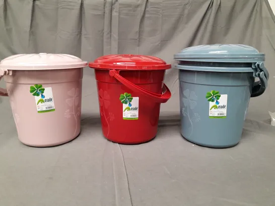 4X 5LITRE ASUDE PLANTER BUCKETS WITH LIDS