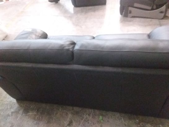 QUALITY ITALIAN  DESIGNER CADOBA BLACK LEATHER FIXED 3 SEATER SOFA 