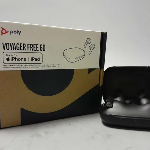 BOXED POLY VOYAGER FREE 60 EARBUDS IN BLACK