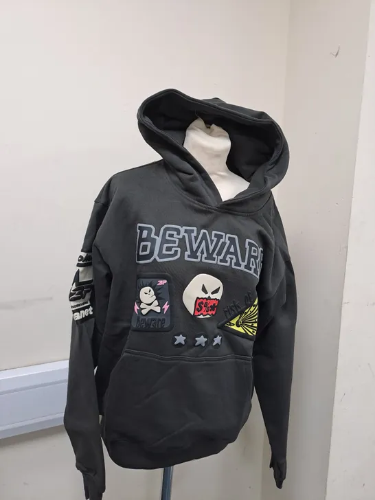 BROKEN PLANET BEWARE HOODIE SIZE S