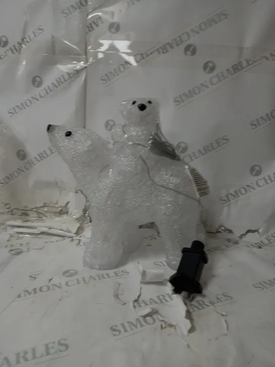 ACRYLIC MUMMY AND BABY POLAR BEAR OUTDOOR RRP £35.99