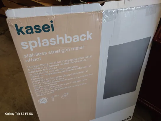 BOXED KASEI STAINLESS STEEL GUN METAL EFFECT SPLASHBACK