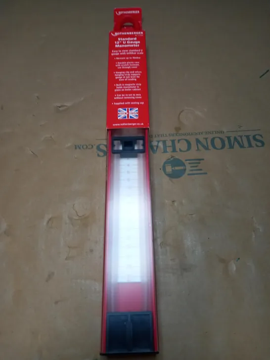 ROTHENBERGER STANDARD 12" U GAUGE MANOMETER 