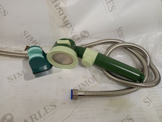 LOT OF 2 DESIGNER DETACHABLE SHOWER HEADS WITH HOSE & BRACKET HOLDER (JADE GREEN)