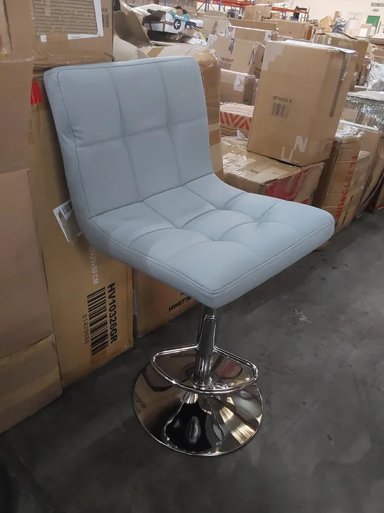 BOXED COSTWAY GREY LEATHER BAR STOOL 