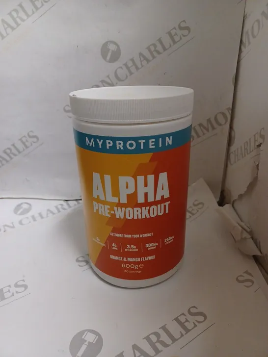 SEALED MY PROTEIN ALPHA PRE-WORKOUT - ORANGE & MANGO - 600G