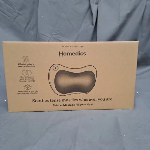 BOXED HOMEDICS SHIATSU MASSAGE PILLOW AND HEAT