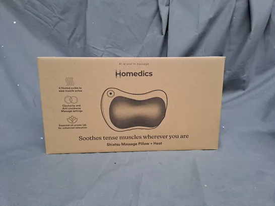 BOXED HOMEDICS SHIATSU MASSAGE PILLOW AND HEAT