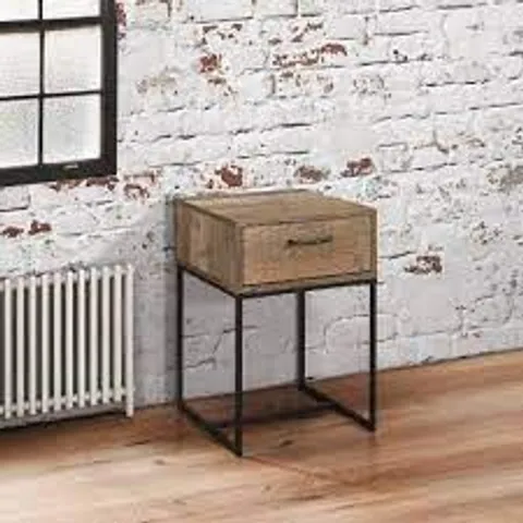 BOXED URBAN 1 DRAWER NARROW BEDSIDE RUSTIC 