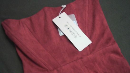 OH POLLY RED SUEDE STRAPLESS DRESS UK SIZE 6 