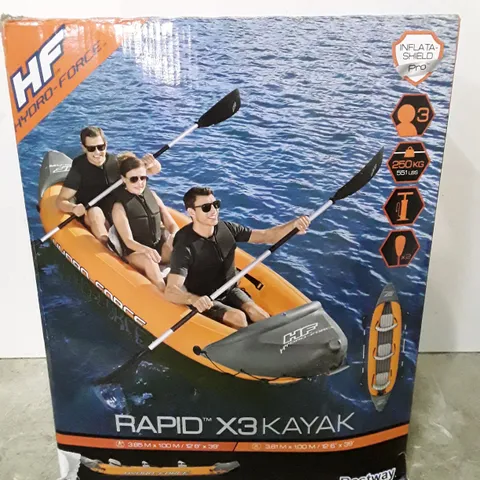 BOXED HYDRO-FORCE RAPID X3 3 PERSON INFLATABLE KAYAK