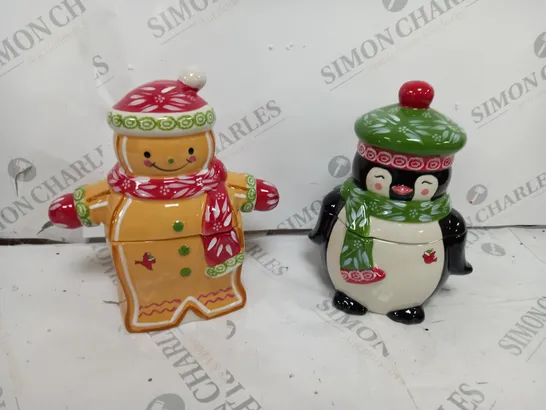 BOXED TEMP-TATIONS 180Z CHRISTMAS JAR GINGERBREAD & SNOWMAN 