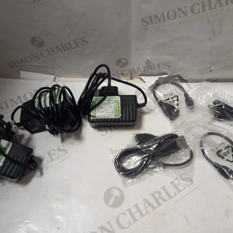 LOT OF APPROX 20 LEARNPAD CHARGERS AND 20 USB CONNECTORS