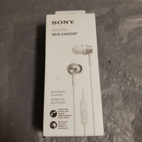 BOXED SONY STEREO HEADPHONES MDR-EX450AP