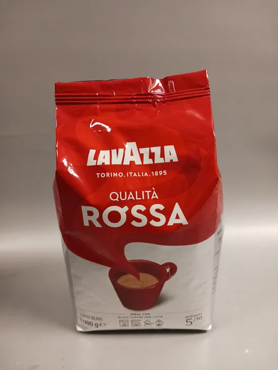 6 X SEALED PACKETS OF LAVAZZA QUALITA ROSSA COFFEE BEANS - 6 X 1KG