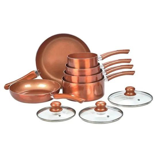 6 PIECE COPPER NON-STICK PAN AND POT SET 