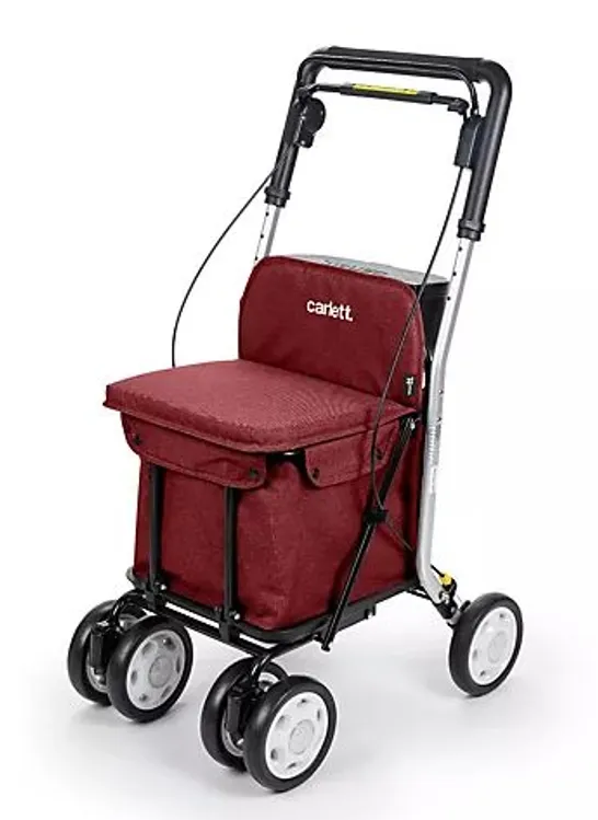 CARLETT COMFORT MOVE SHOPPING TROLLY WITH SEAT RUBY