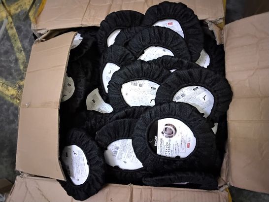 BOX OF APPROXIMATELY 35 ASSORTED STEERING WHEEL COVERS
