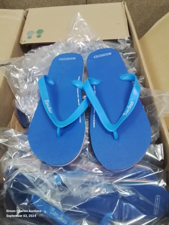 BOX CONTAINING 20 PAIRS OF MEXICO BANDHAS FLIPFLOP/SANDLES SIZE 9