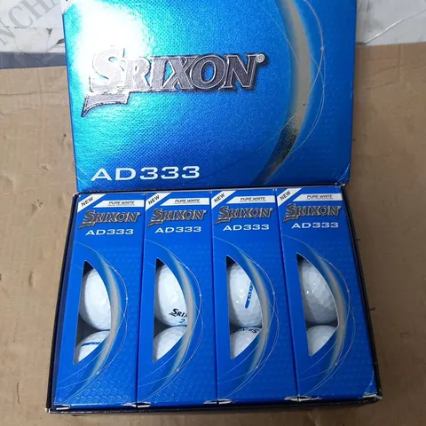 BOX OF APPROXIMATELY 12 SRIXON AD333 PURE WHITE VISUAL PERFORMANCE GOLF BALLS