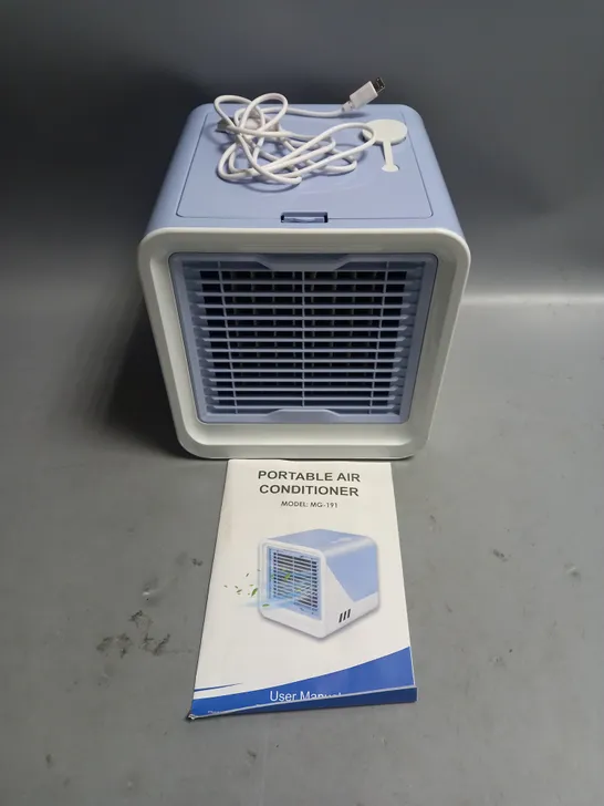 BOXED PORTABLE AIR CONDITIONER WITH CHARGING CABLE