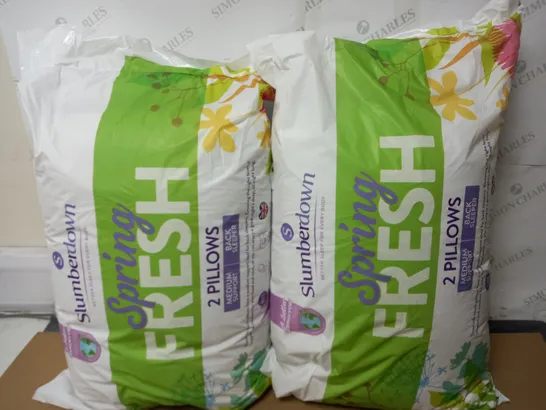 LOT OF 2 SLUMBERDOWN SPRING FRESH 2 PILLOW PACKS