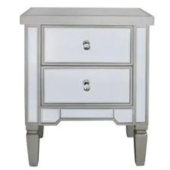 BOXED MIRAGE MIRRORED 2-DRAWER BEDSIDE CABINET (1 BOX) RRP £149