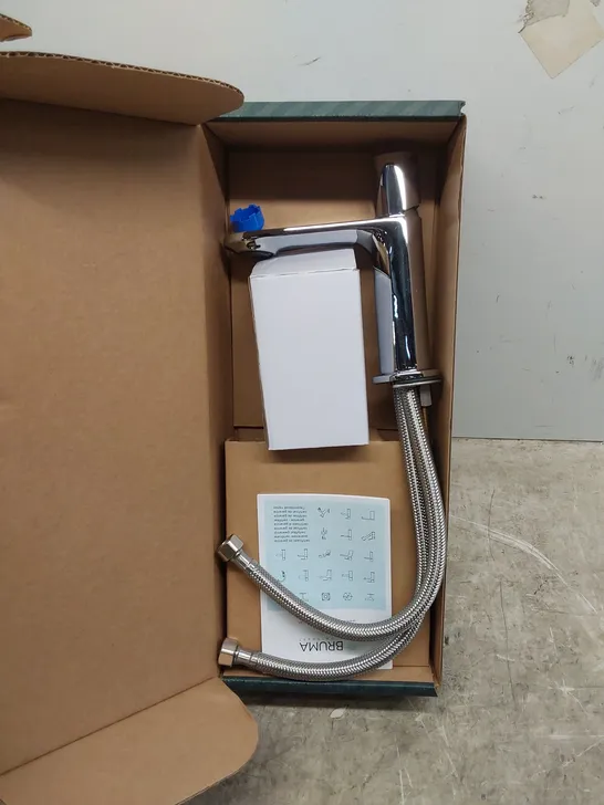 BOXED BRUMA ADAGIO BASIN MIXER WITH PUSH-OPEN WASTE - CHROME 