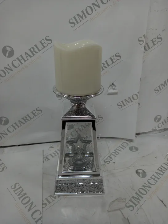 JM BY JULIEN MACDONALD FLAMELESS CANDLE HOLDER WITH SWIRLING GLITTER