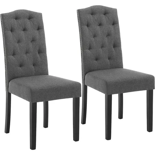 BOXED SET OF 2 ALERA DINING CHAIRS IN DARK GREY LINEN (1 BOX)