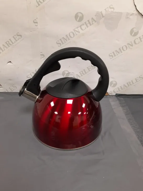 BOXED HOME TRANSLUCENT 1.6L STOVE TOP KETTLE RED