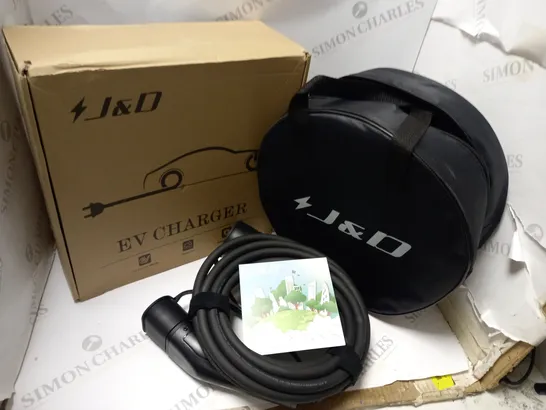 BOXED J&D EV CHARGER CABLE FOR ELECTRIC VEHICLES (MAX CURRENT 16A, POWER 11KW) WITH CARRY CASE