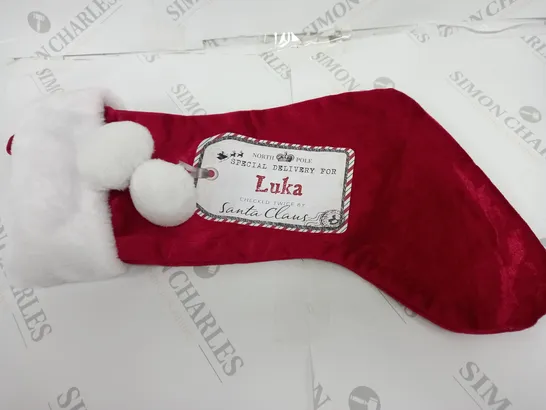 PERSONALISED SPECIAL DELIVERY TAG CHRISTMAS STOCKING RRP £14.99