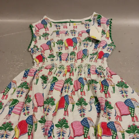 BODEN ELEPHANT PRINTED HOLIDAY DRESS - 2-3YRS