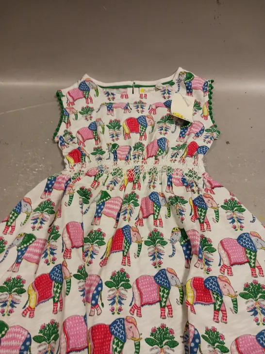 BODEN ELEPHANT PRINTED HOLIDAY DRESS - 2-3YRS