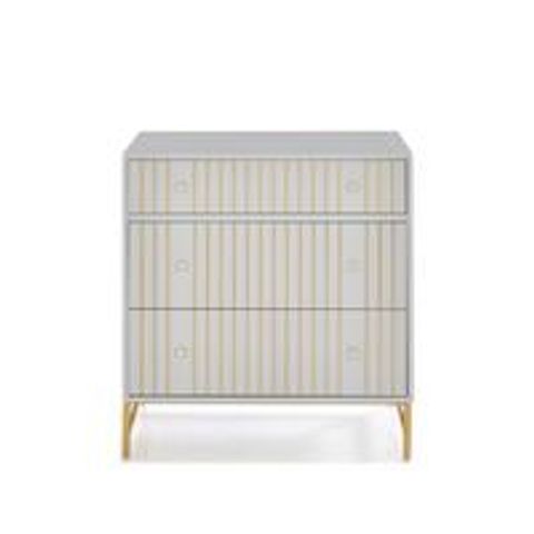 BOXED GRADE 1 LINEAR GREY 3-DRAWER CHEST (1 BOX)
