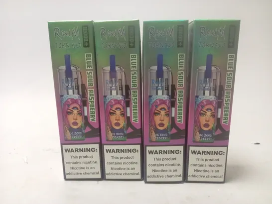 SEALED AND BOXED R AND M TORNADO DISPOSABLE VAPES - BLUE SOUR RASPBERRY - X4