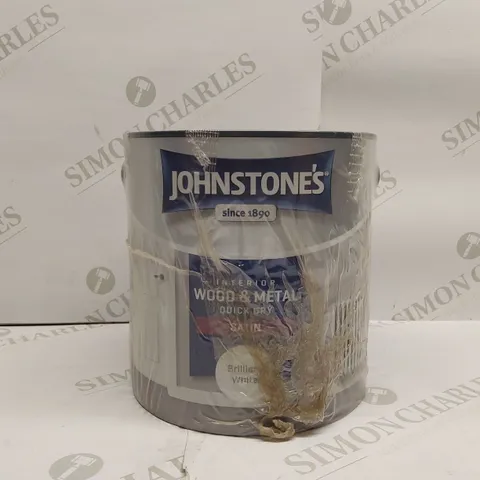 BOXED BRAND NEW JOHNSON'S INTERIOR WOOD & METAL QUICK DRY SATIN PAINT, COLOUR: BRILLIANT WHITE