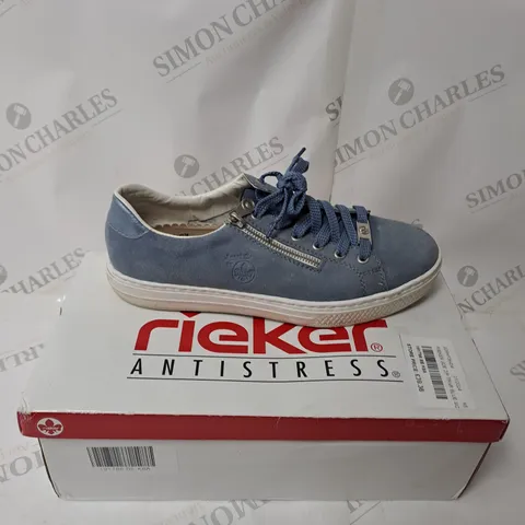 RIEKER SIDE ZIP TRAINER - BLUE SIZE 6.5 - BOXED 