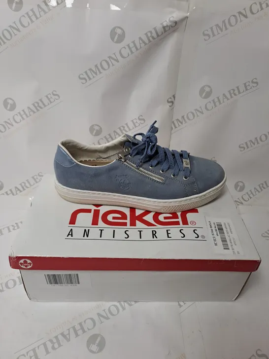 RIEKER SIDE ZIP TRAINER - BLUE SIZE 6.5 - BOXED 